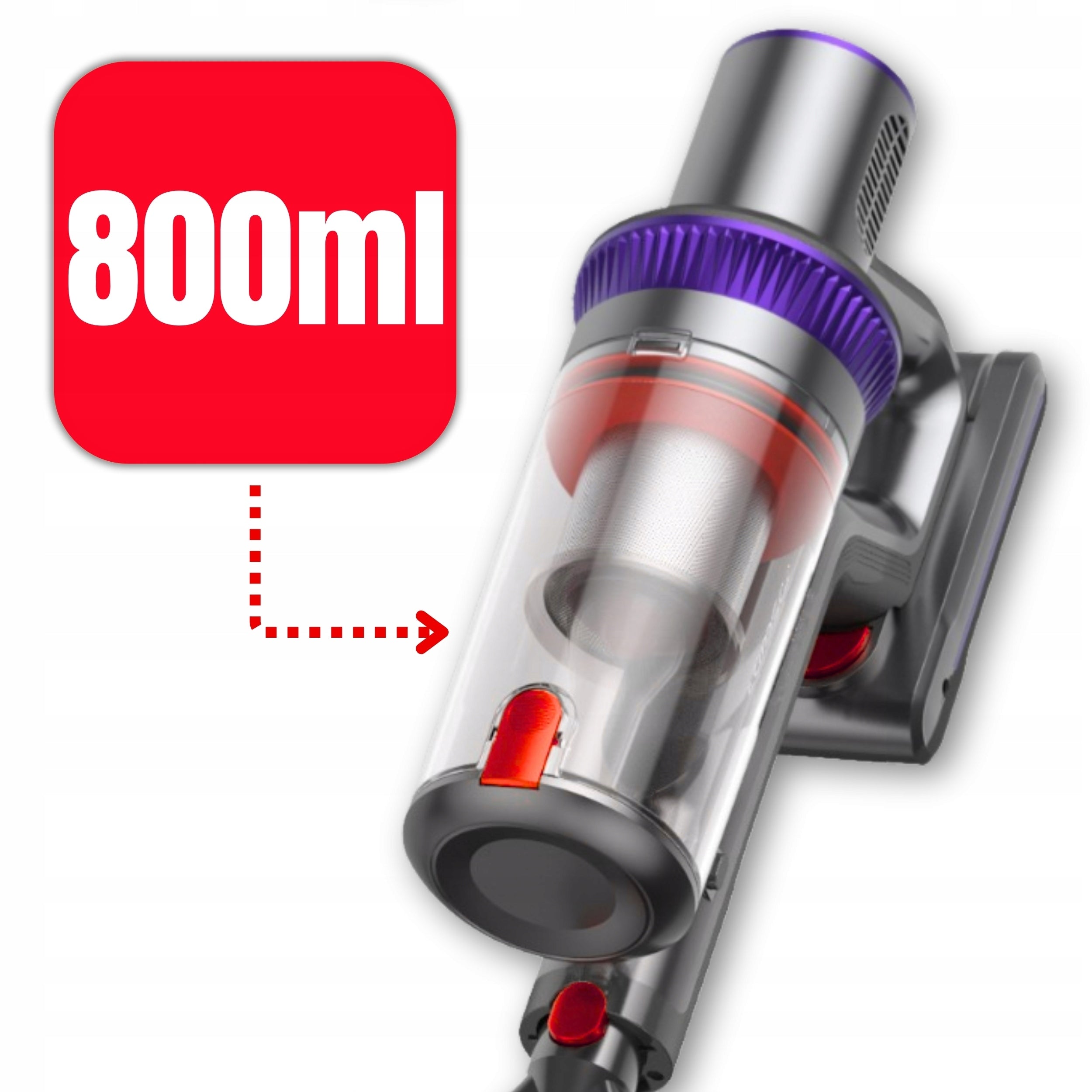 CORDLESS VACUUM CLEANER VERTICAL BAGLESS ELECTROBRUSH LED SET 9IN1 Dust container volume 0.8 l