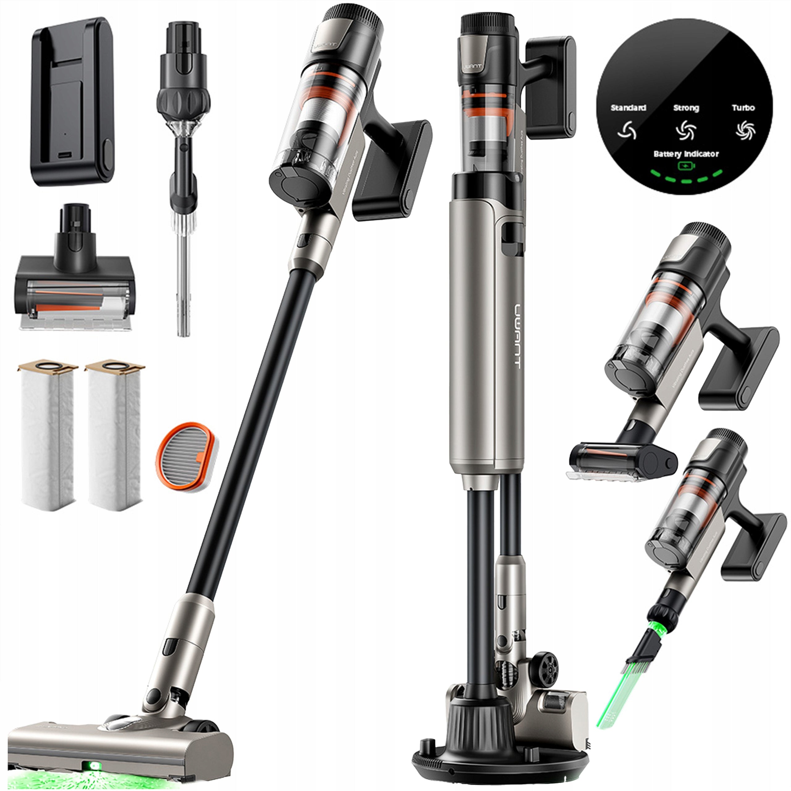 CORDLESS VACUUM CLEANER VERTICAL CLEANING STATION 60 MIN 31 kPA UWANT V600