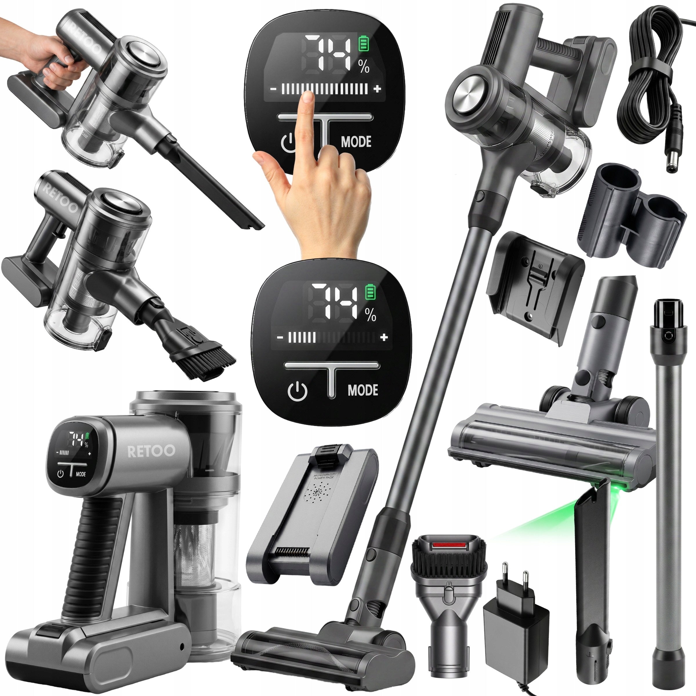 CORDLESS VACUUM CLEANER VERTICAL HANDHELD 3in1 BAGLESS ELECTROBRUSH STRONG