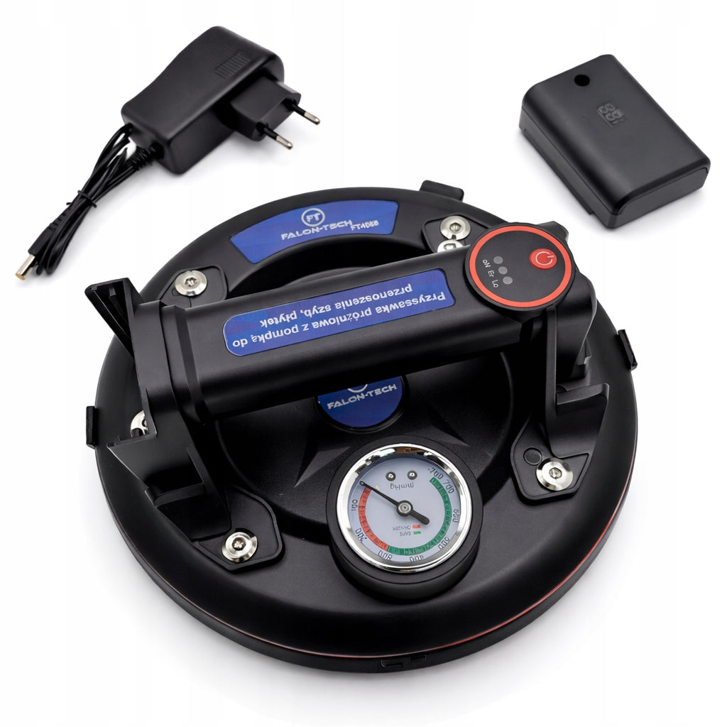 CORDLESS VACUUM SUCTION CUP WITH PRESSURE GAUGE FOR GLASS TILE 120KG Brand Falon-Tech