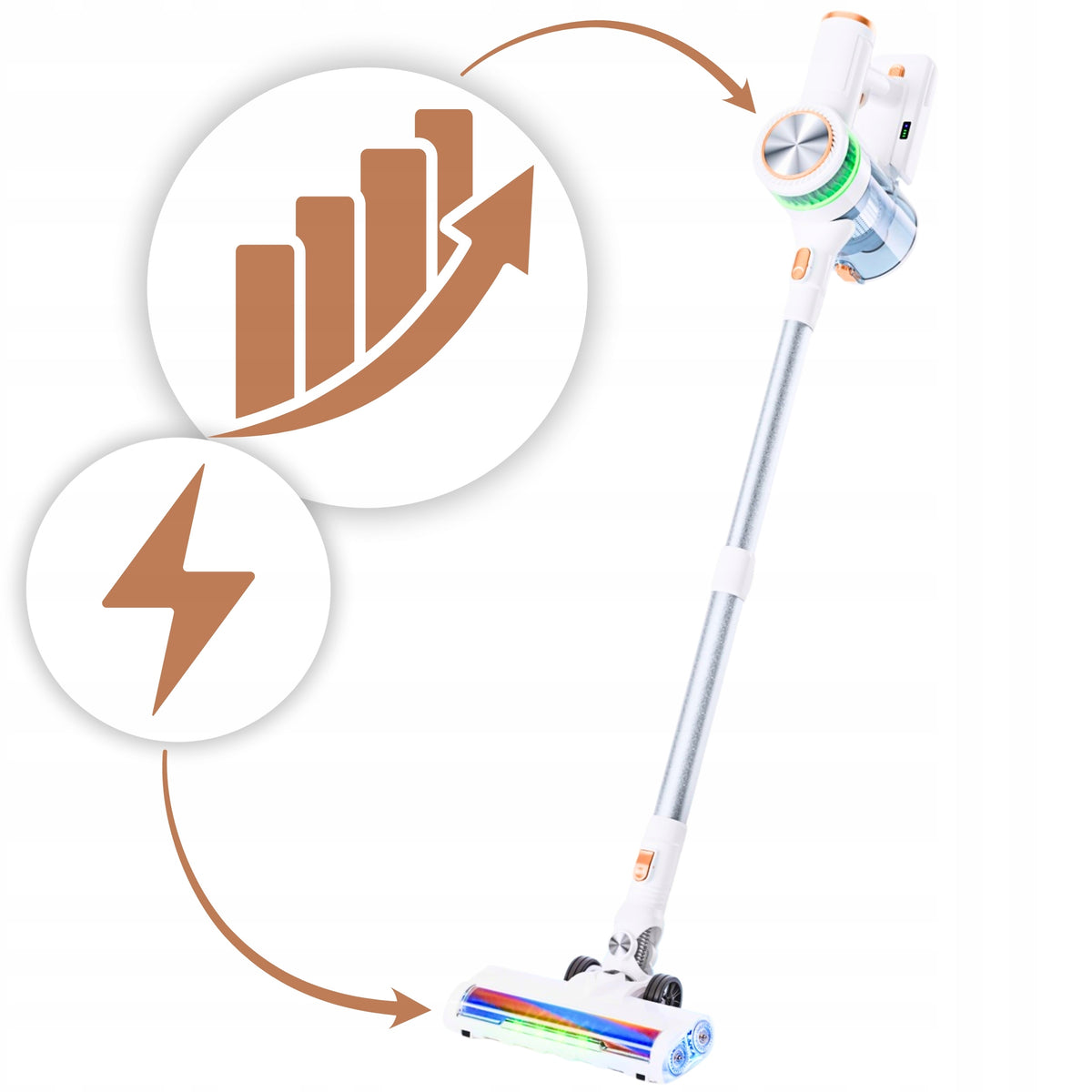 CORDLESS VERTICAL CORDLESS VACUUM CLEANER WITH ELECTROBRUSH PRO 10in1 Manufacturer code Bezprzewodowy Bezworkowy Elektroszczotka 10W1