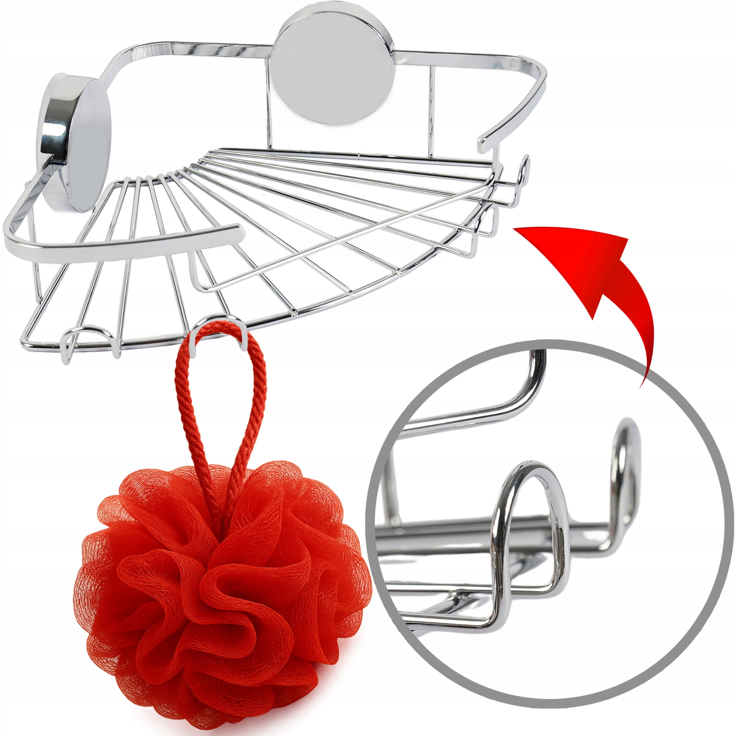 CORNER SHELF SILVER FOR SHOWER WITHOUT DRILLING HANGING WALL BATHROOM Manufacturer code ROD2984