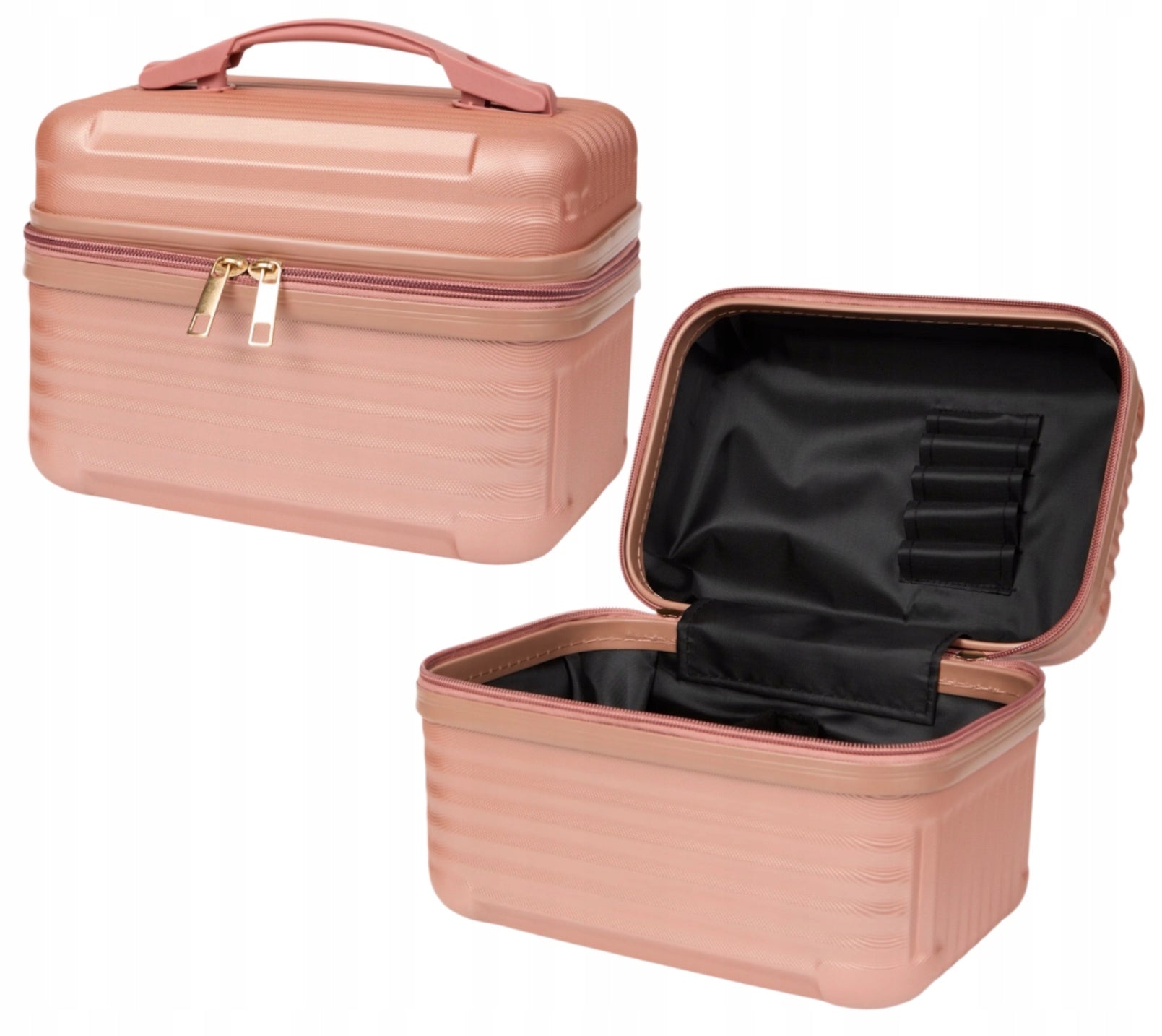 COSMETIC BAG TRAVEL COSMETICS ORGANIZER LARGE PRACTICAL PINK