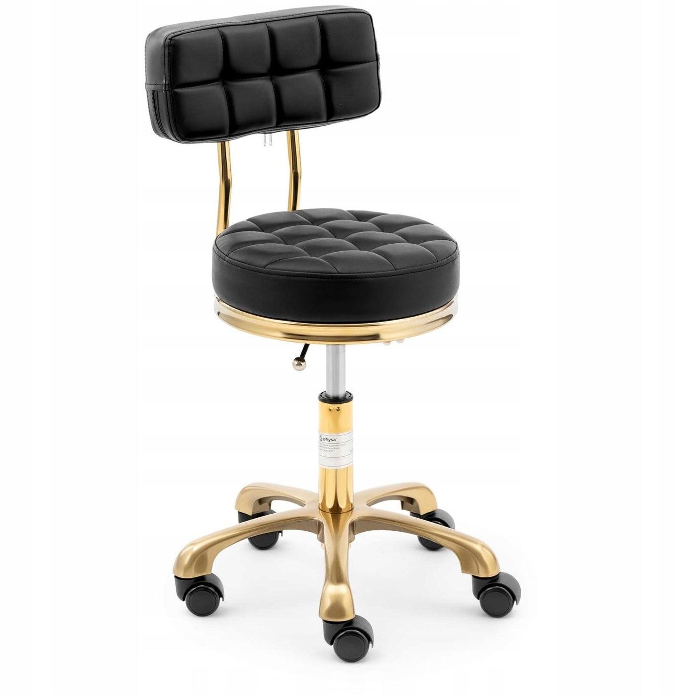 COSMETIC CHAIR 360° ADJUSTABLE BLACK AND GOLD