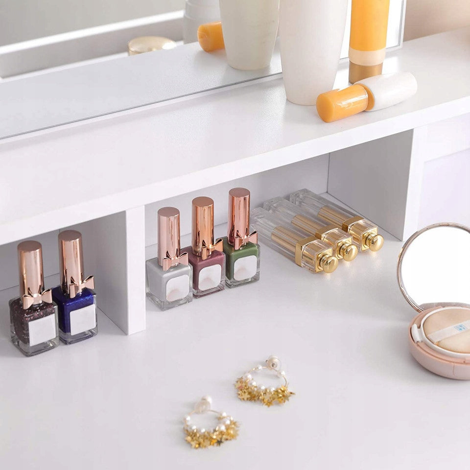 COSMETIC DRESSING TABLE WITH MIRROR + ITALFORM STOOL Furniture width 80 cm