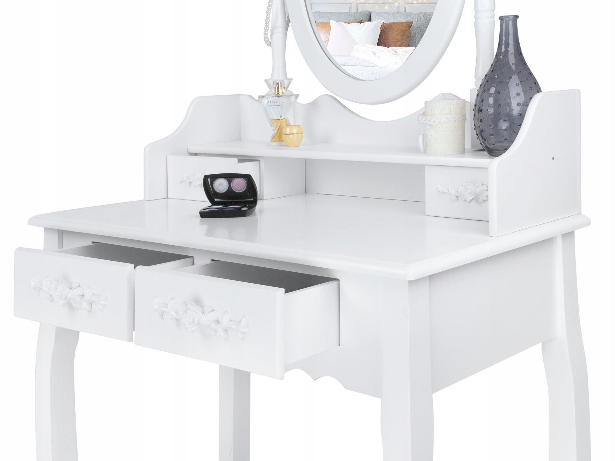 COSMETIC DRESSING TABLE WITH MIRROR + ITALFORM STOOL Packaging status original