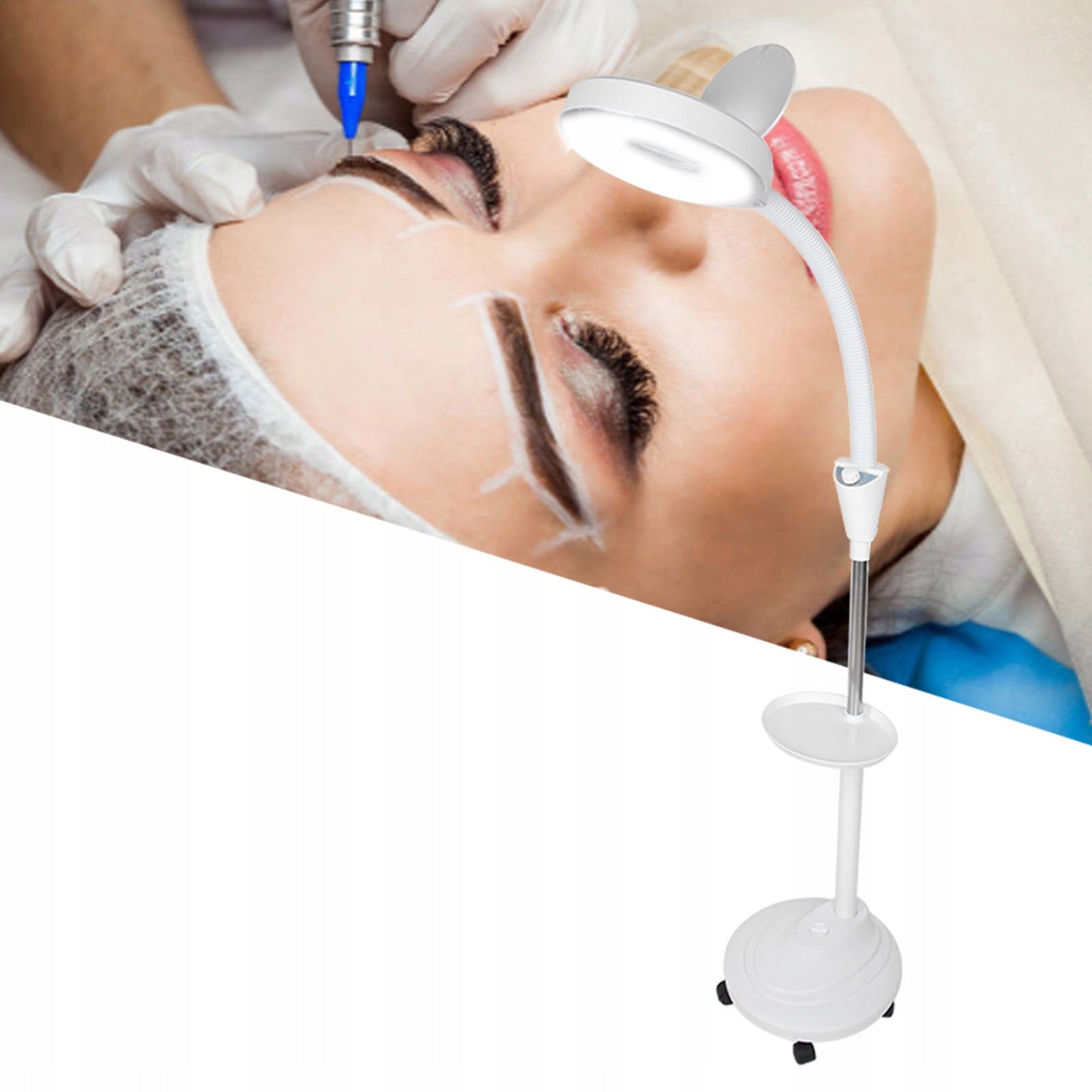 COSMETIC LAMP WITH MAGNIFYING GLASS FOR NAIL EYELASH TATTOO 120 LED MAGNIFIER 8X Brand no brand