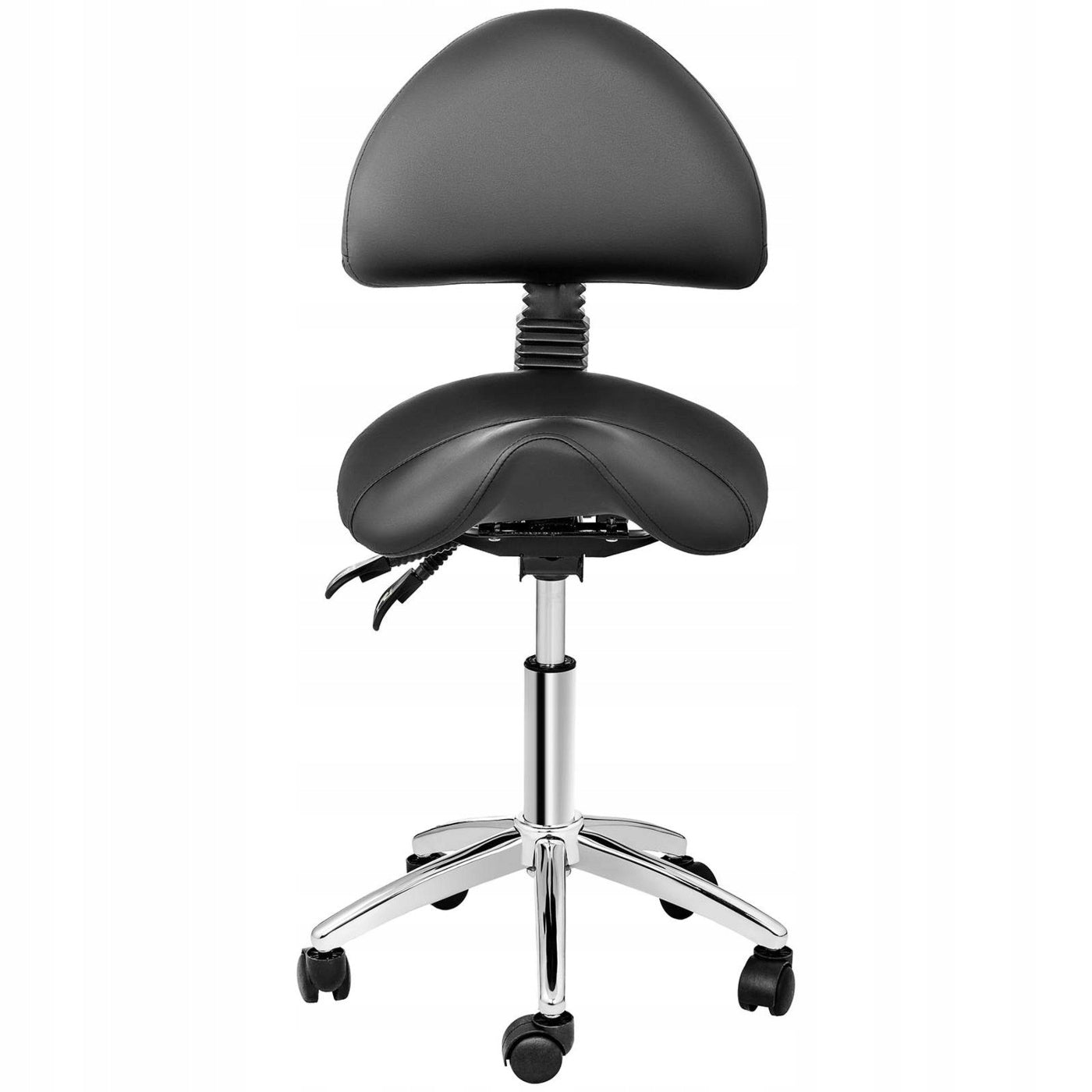 COSMETIC SADDLE CHAIR ON WHEELS FAUX LEATHER Packaging status original