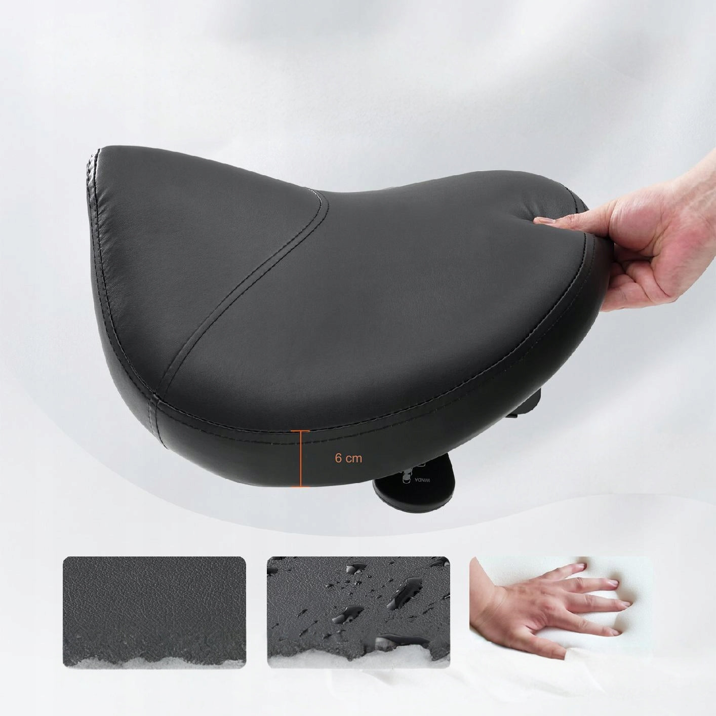 COSMETIC SADDLE STOOL ADJUSTABLE WHEEL STOOL Model HOKER SIODŁOWY