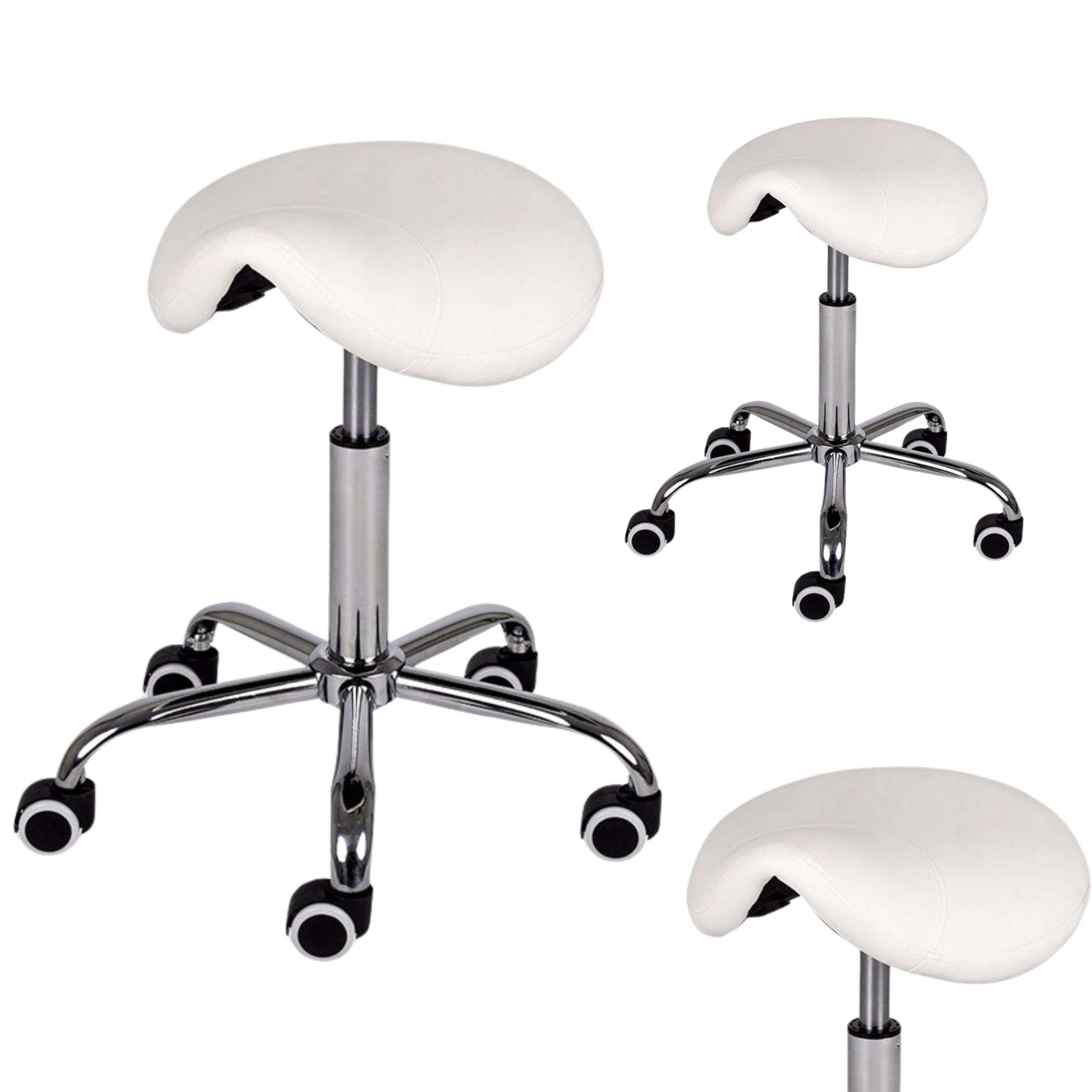 COSMETIC STOOL MEDICAL HAIRDRESSERS ON WHEELS SADDLE SWIVEL STOOL