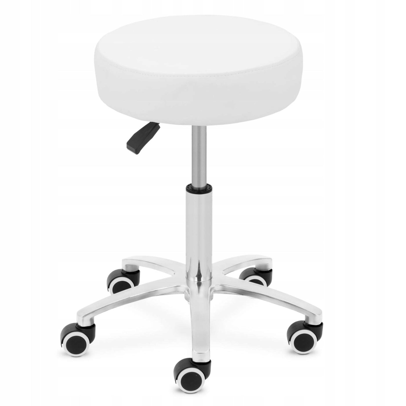 COSMETIC STOOL ON WHEELS - 48 - 61 CM - 120 KG - WHITE