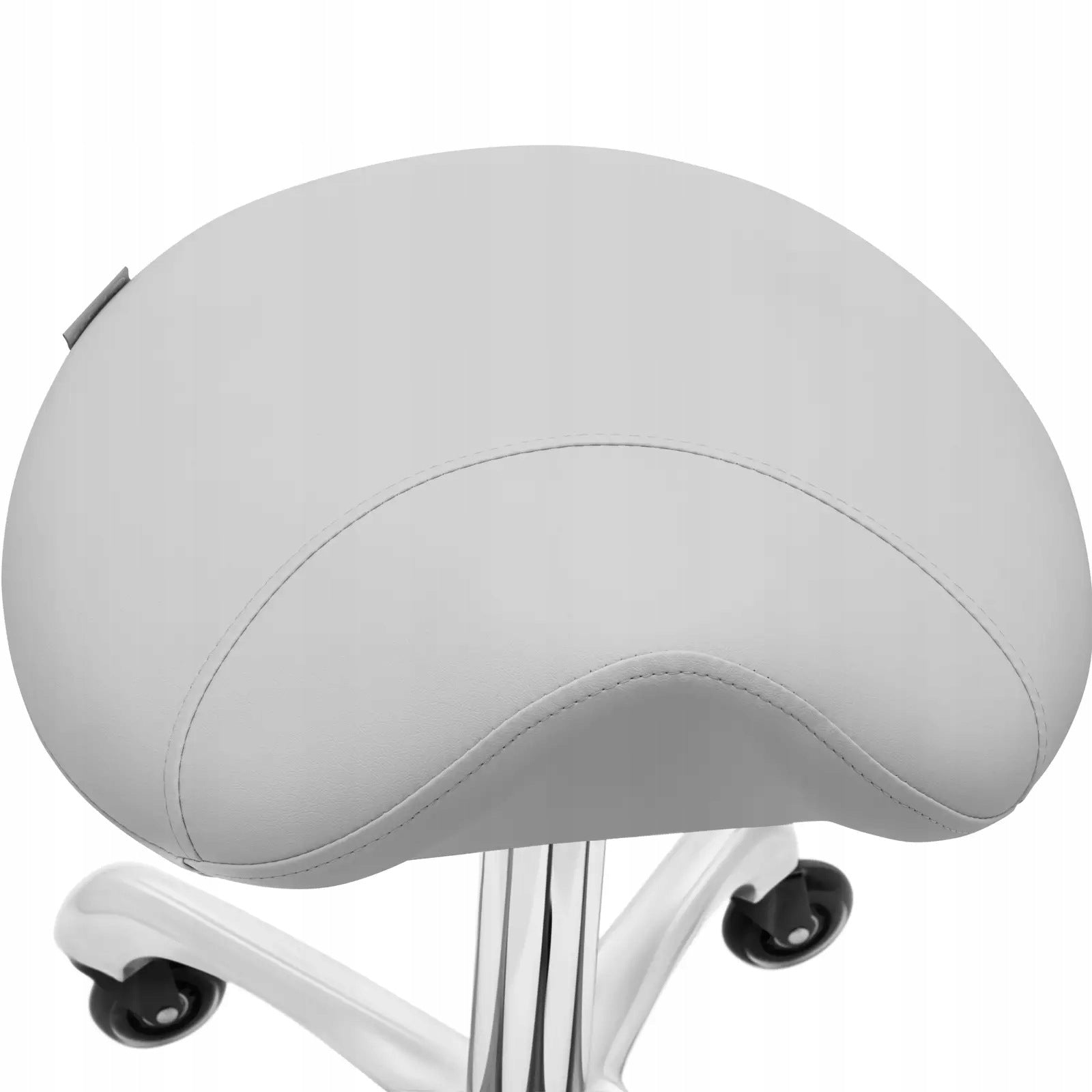 COSMETIC STOOL SADDLE STOOL BAR STOOL ON WHEELS LIGHT GREY FOR LIVING ROOM Seat depth 37 cm