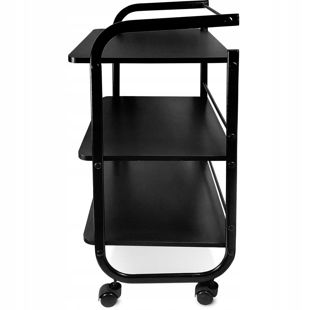 COSMETIC TABLE HELPER THREE SHELVES CIRCLES BLACK Color black