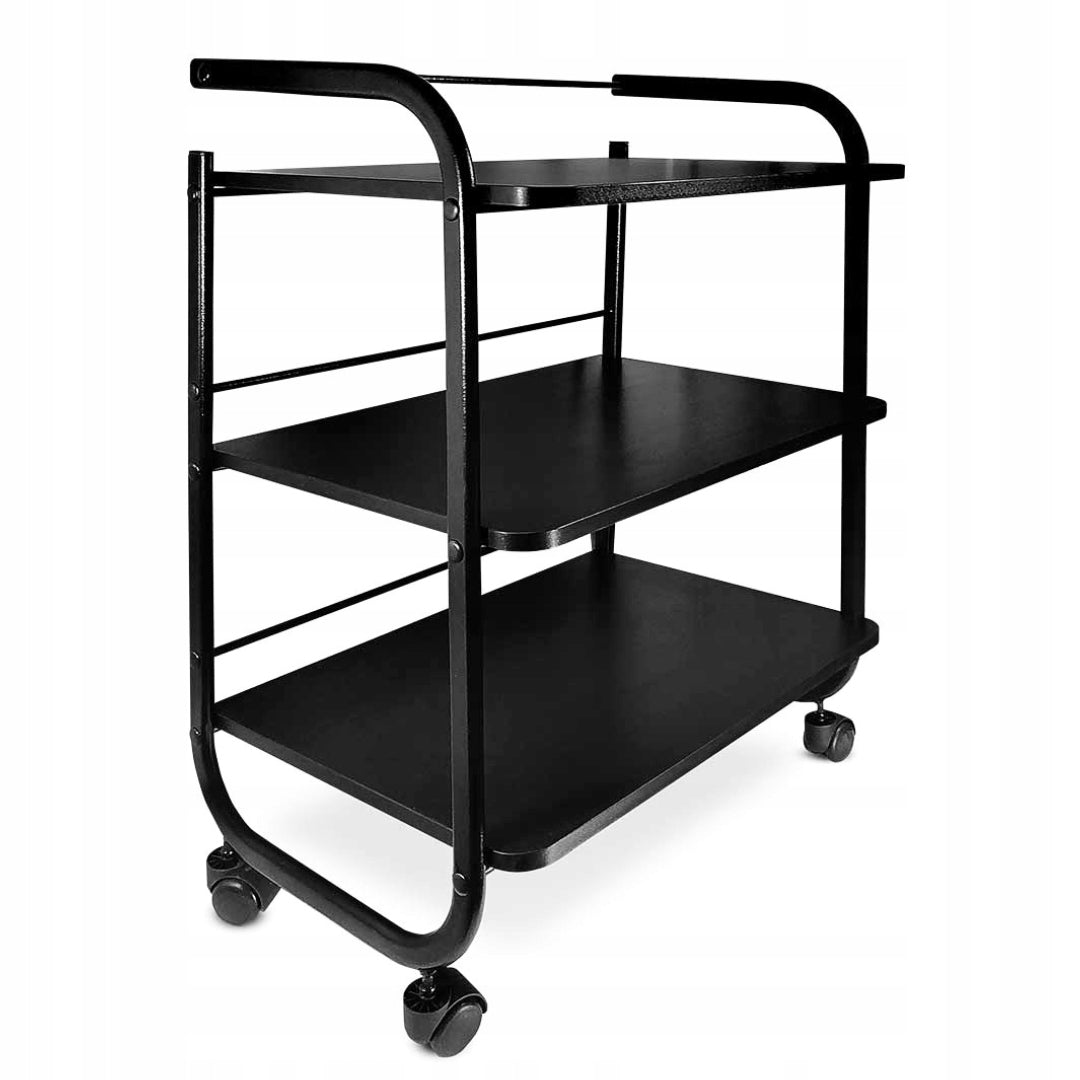 COSMETIC TABLE HELPER THREE SHELVES CIRCLES BLACK