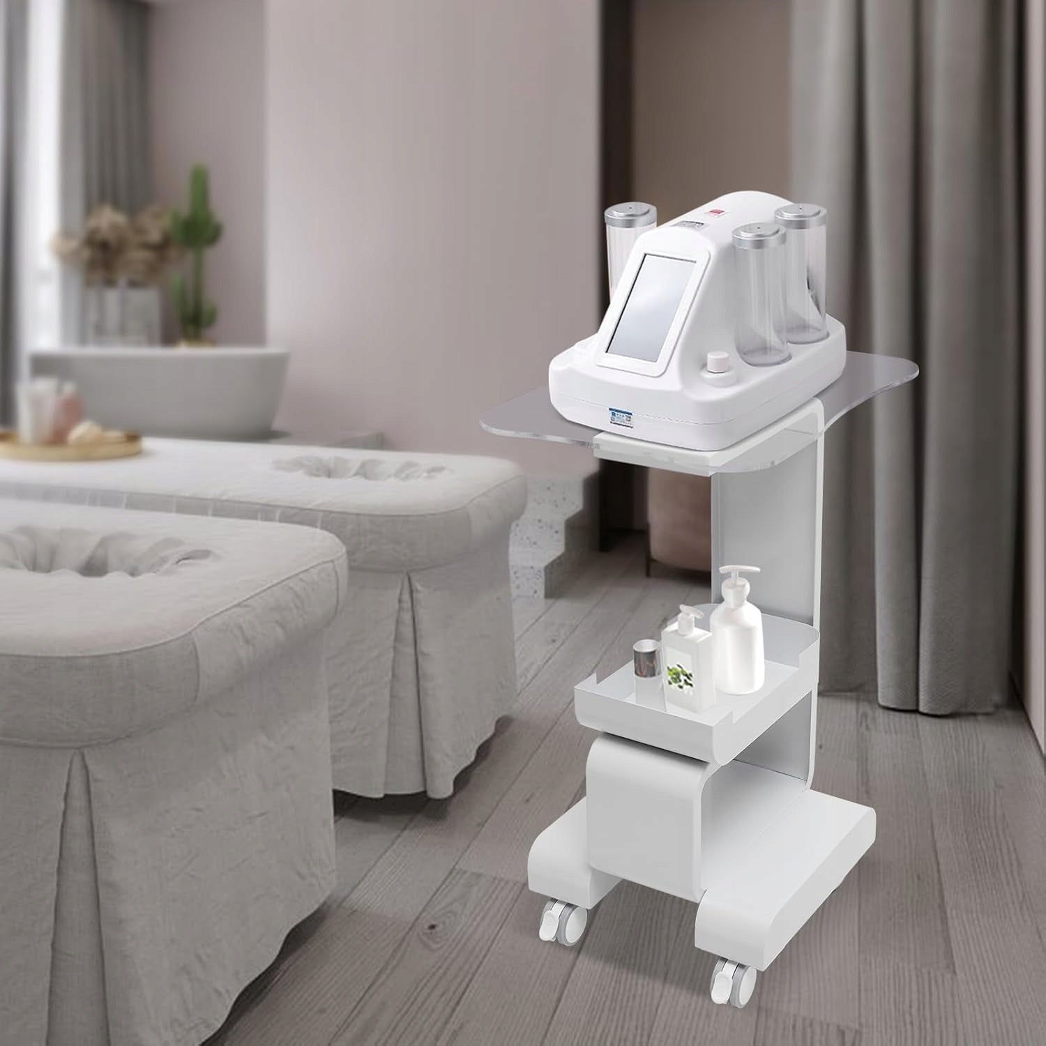 COSMETIC TROLLEY ON WHEELS MOBILE STORAGE BASKET MODERN
