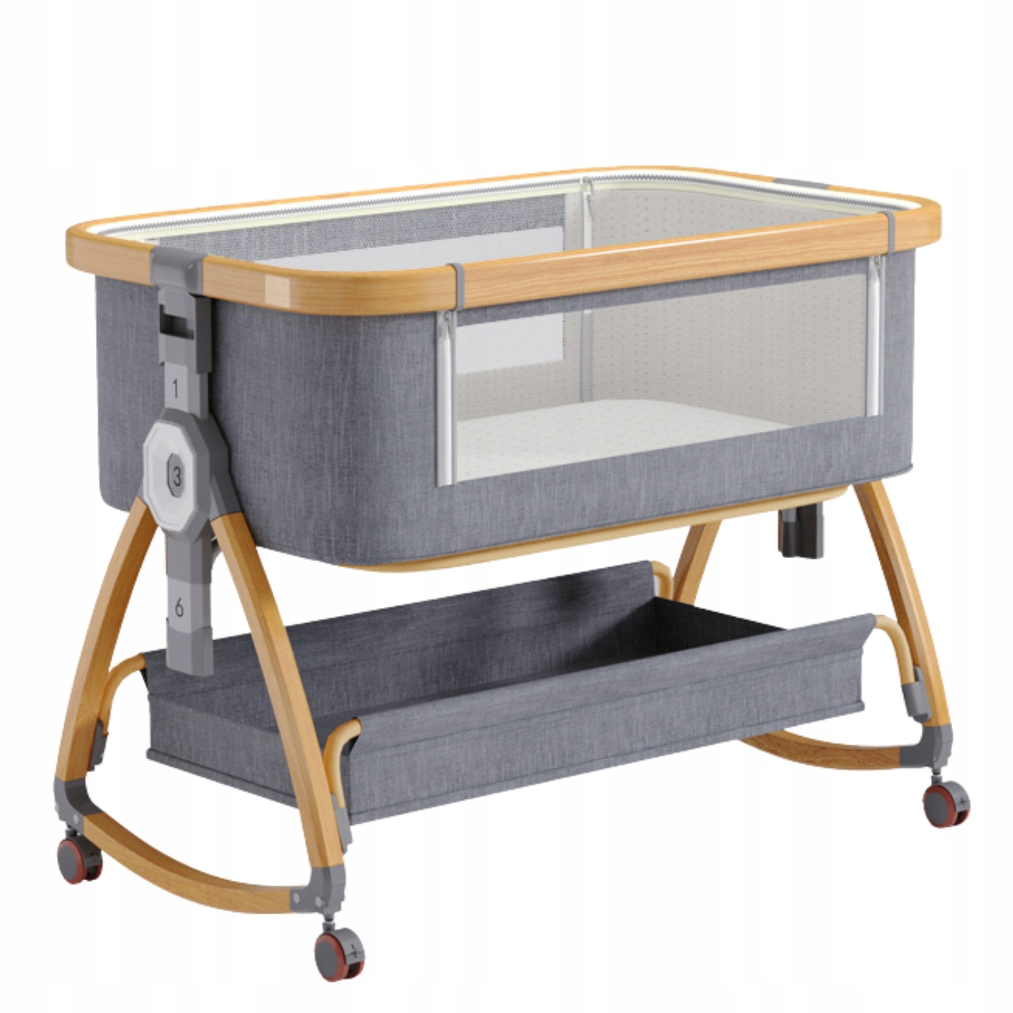 COT 5IN1 CRADLE EXTRA BED BABY MOSQUITO NET ADJUSTABLE HEIGHT