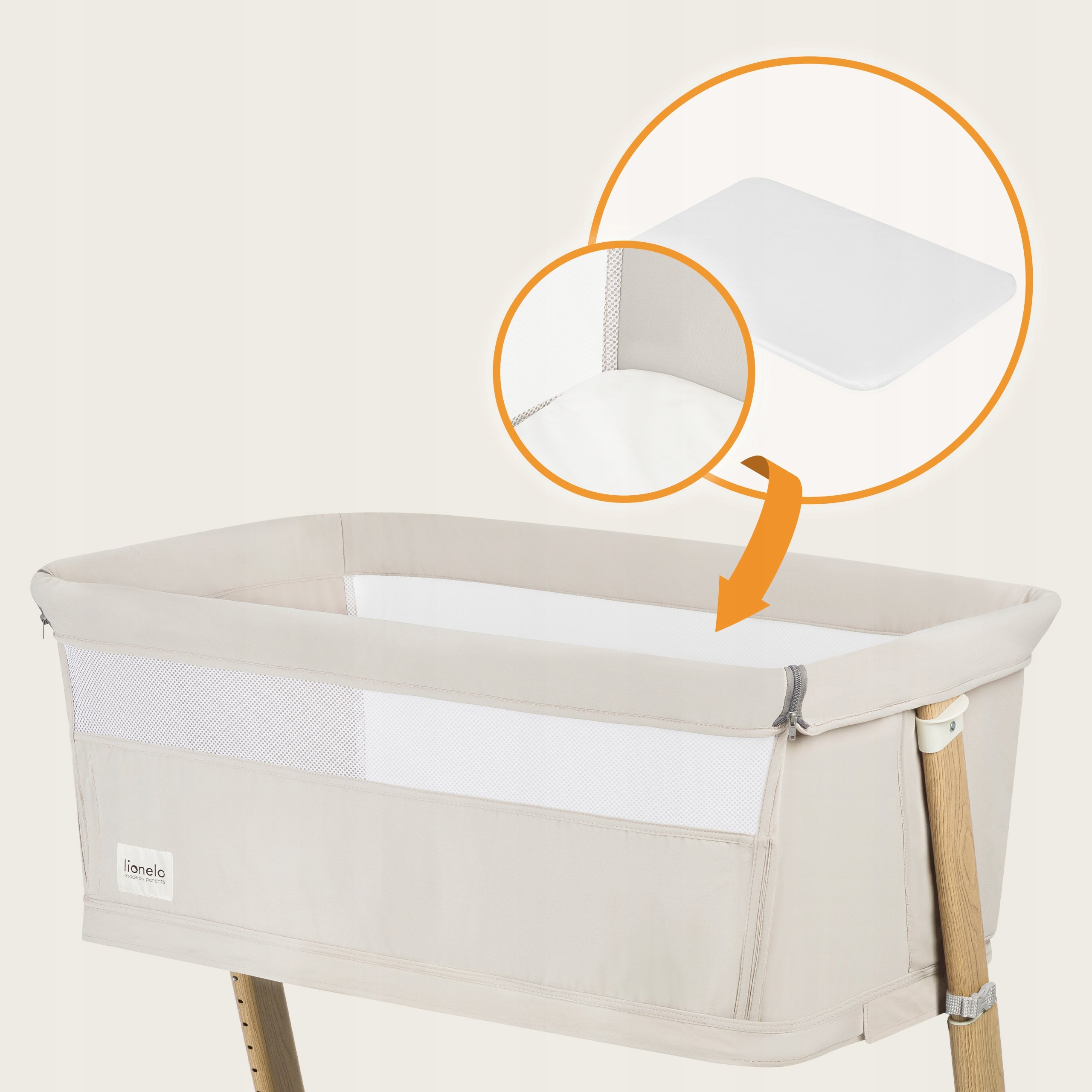 COT DELIVERY SOFA BED 5in1 LIONELO THOMI PLUS BEIGE SAND Brand Lionelo