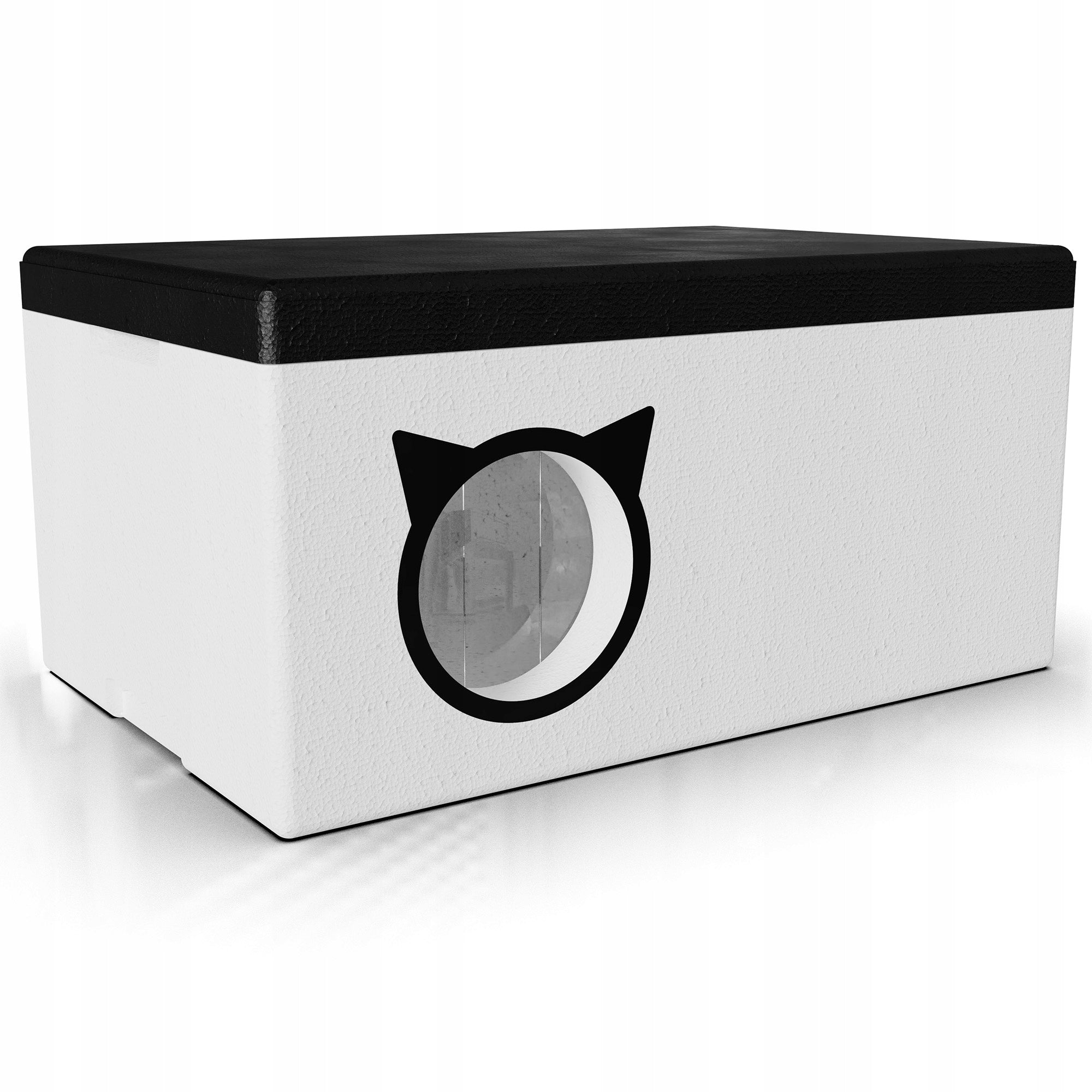 COTTAGE BOOTH CAT BED FOR WINTER INSULATED TWO CATS + CURTAIN