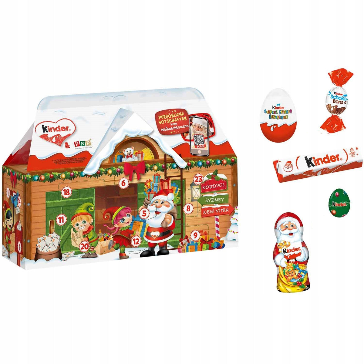 COTTAGE KINDER ADVENT CALENDAR SANTA CLAUS WITH SWEETS CHOCOLATES CANDY