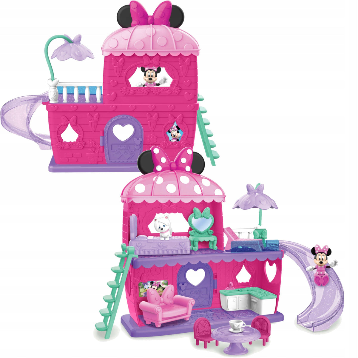 COTTAGE MOUSE MINI MINNIE MOUSE WITH SLIDE FIGURINES AND ACCESSORIES + FREEBIE Brand Just Play