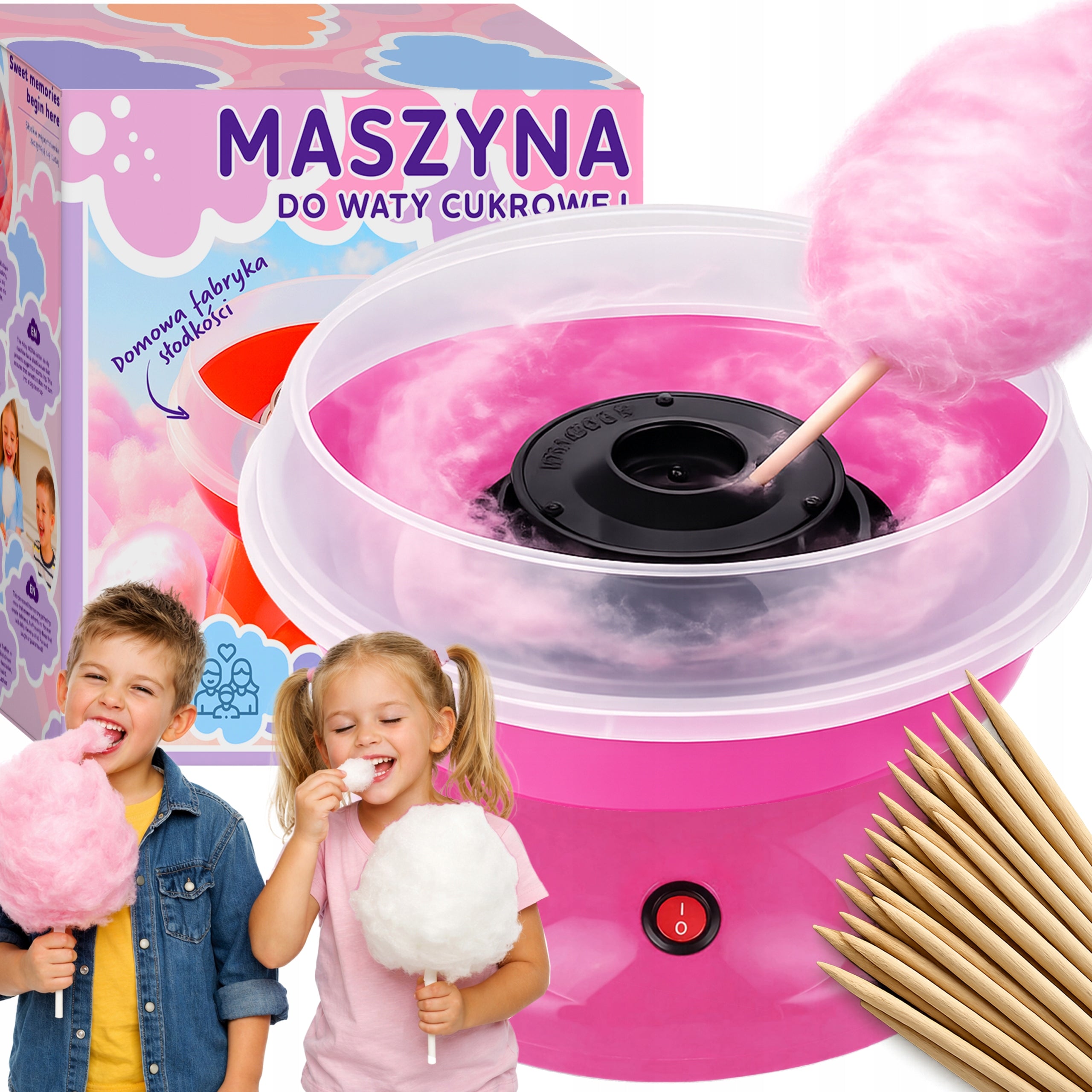 COTTON CANDY MACHINE COTTON CANDY HOMEMADE MACHINE + SCOOP STICKS