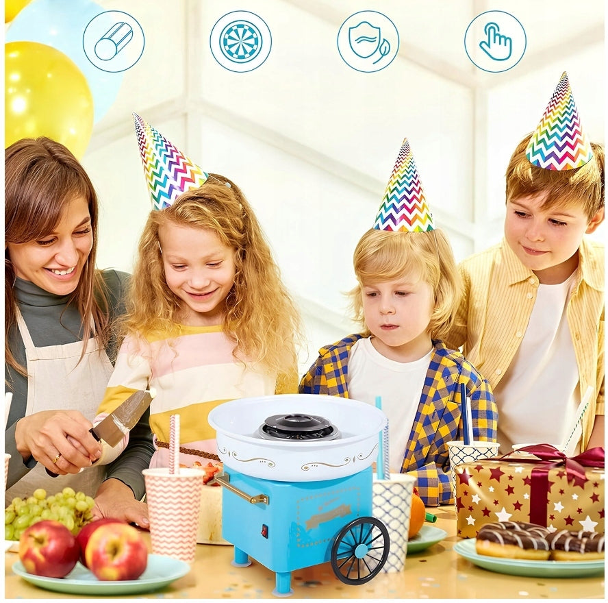 COTTON CANDY MACHINE HOMEMADE COTTON CANDY MACHINE TROLLEY + STICKS 550W Brand Renew Force