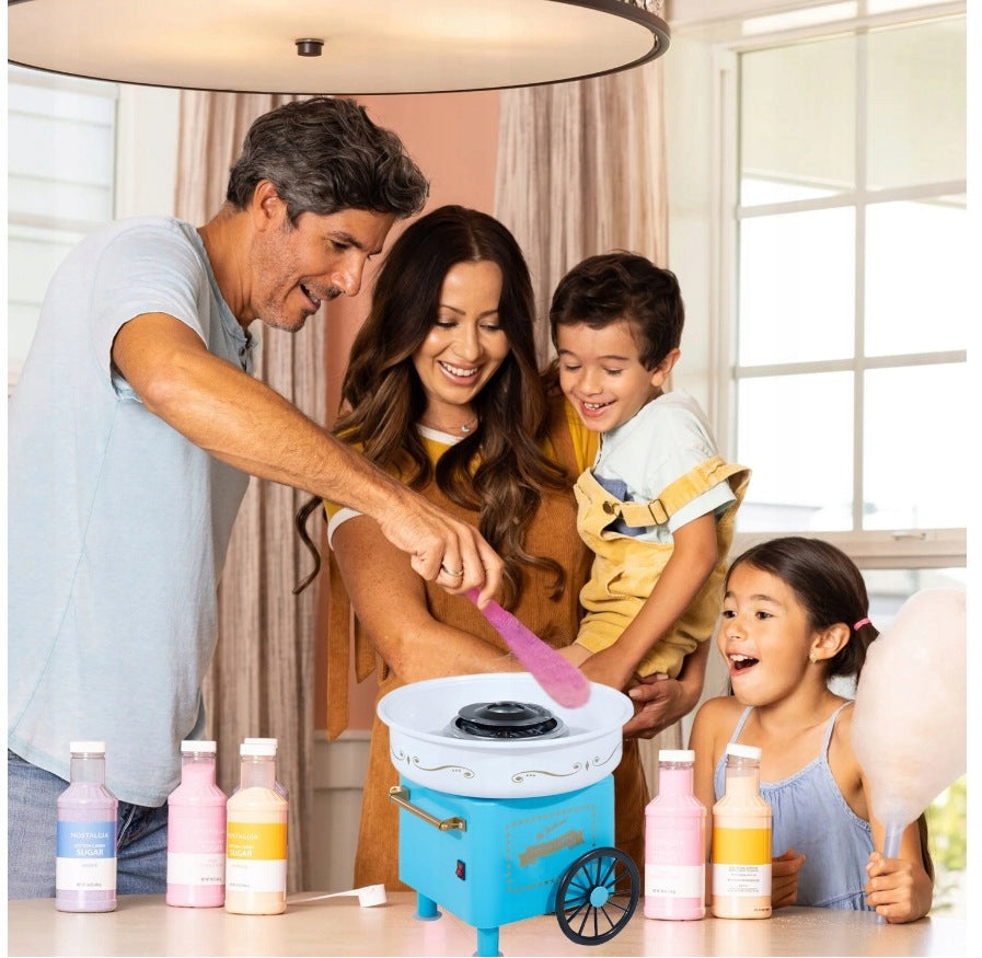 COTTON CANDY MACHINE HOMEMADE COTTON CANDY MACHINE TROLLEY + STICKS 550W Packaging status original