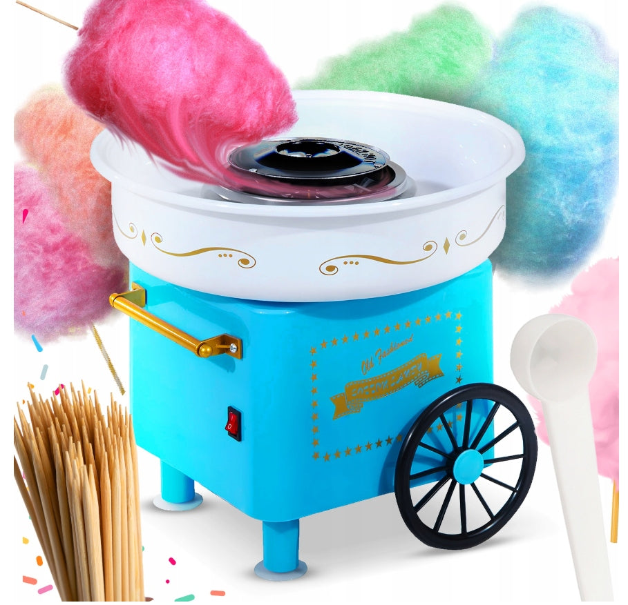 COTTON CANDY MACHINE HOMEMADE COTTON CANDY MACHINE TROLLEY + STICKS 550W
