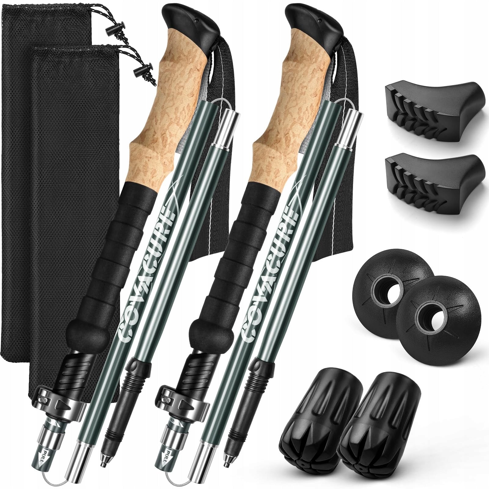 COVACURE Nordic Walking Trekking Poles 110-130 cm For Everyone