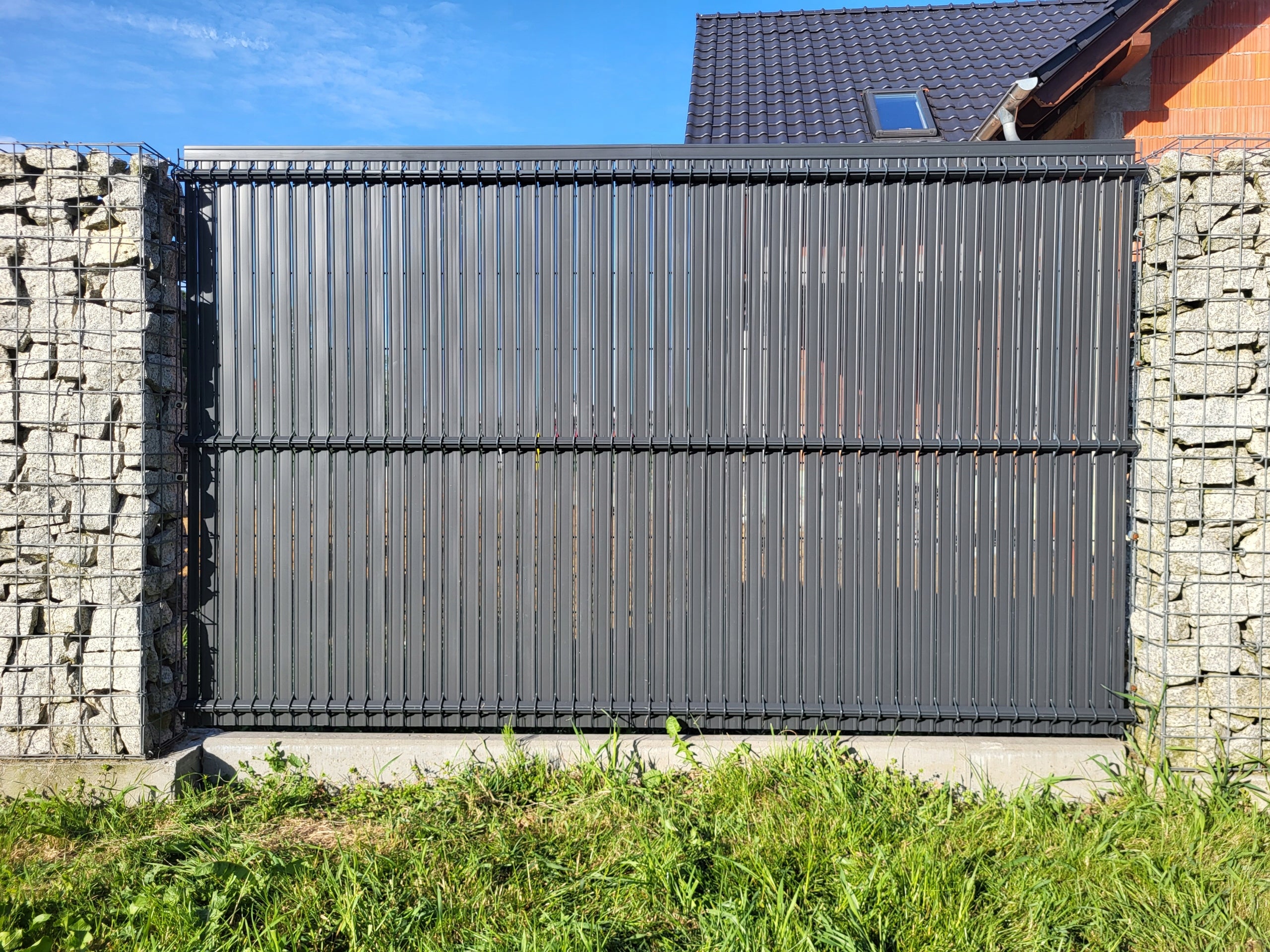 COVER 153cm FOR FENCE PANELS 3D slats 45pcs/49mm vertical tape mat Manufacturer code przesłona taśma ogrodzeniowa lamele antracyt
