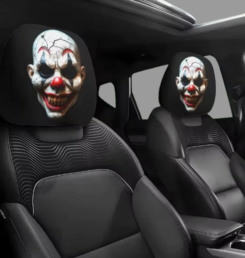 COVER Car Headrest Covers Clown SCARY HORROR 2 PCS