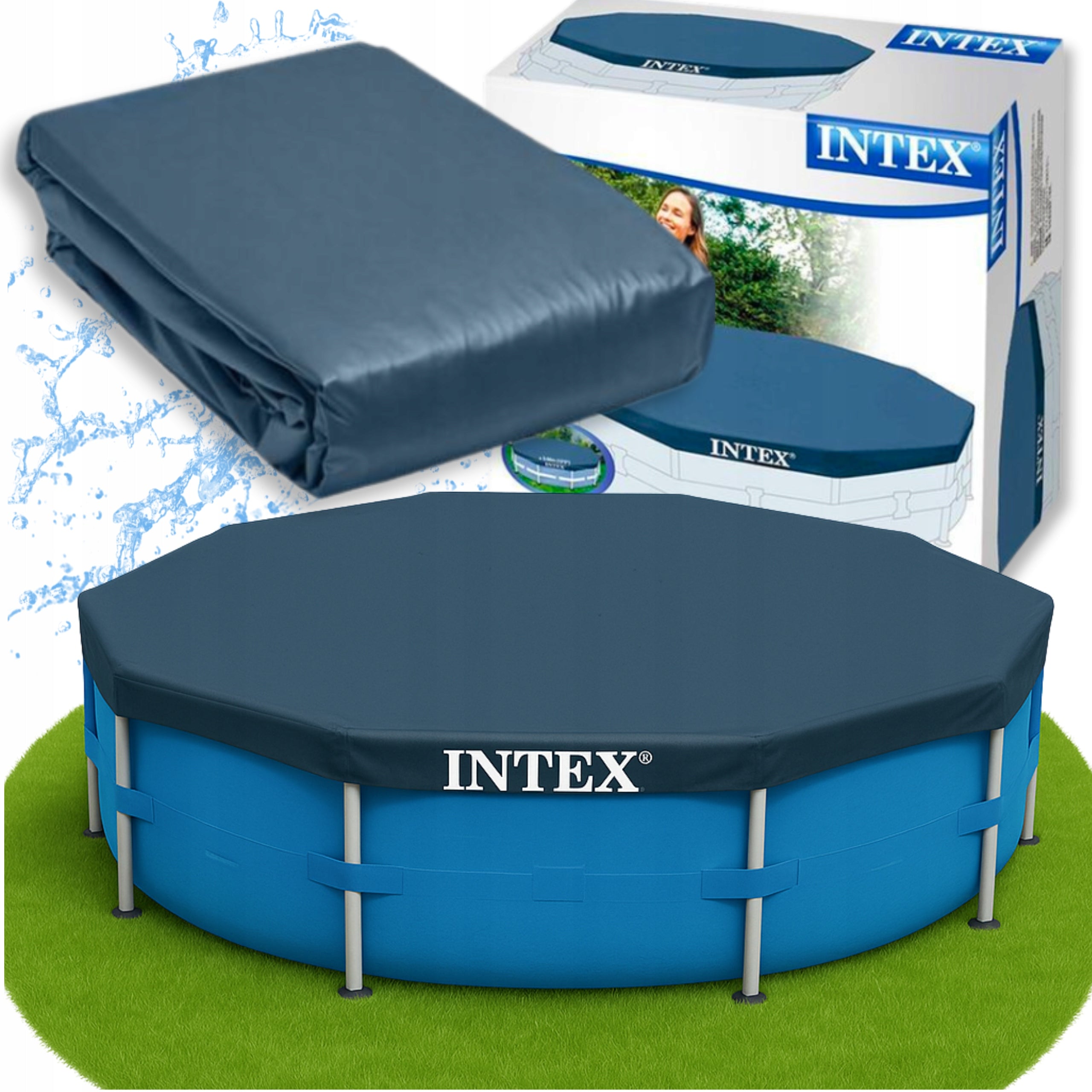 COVER FOR FRAME POOL 305 INTEX ROUND TARPAULIN FOIL POOL COVER
