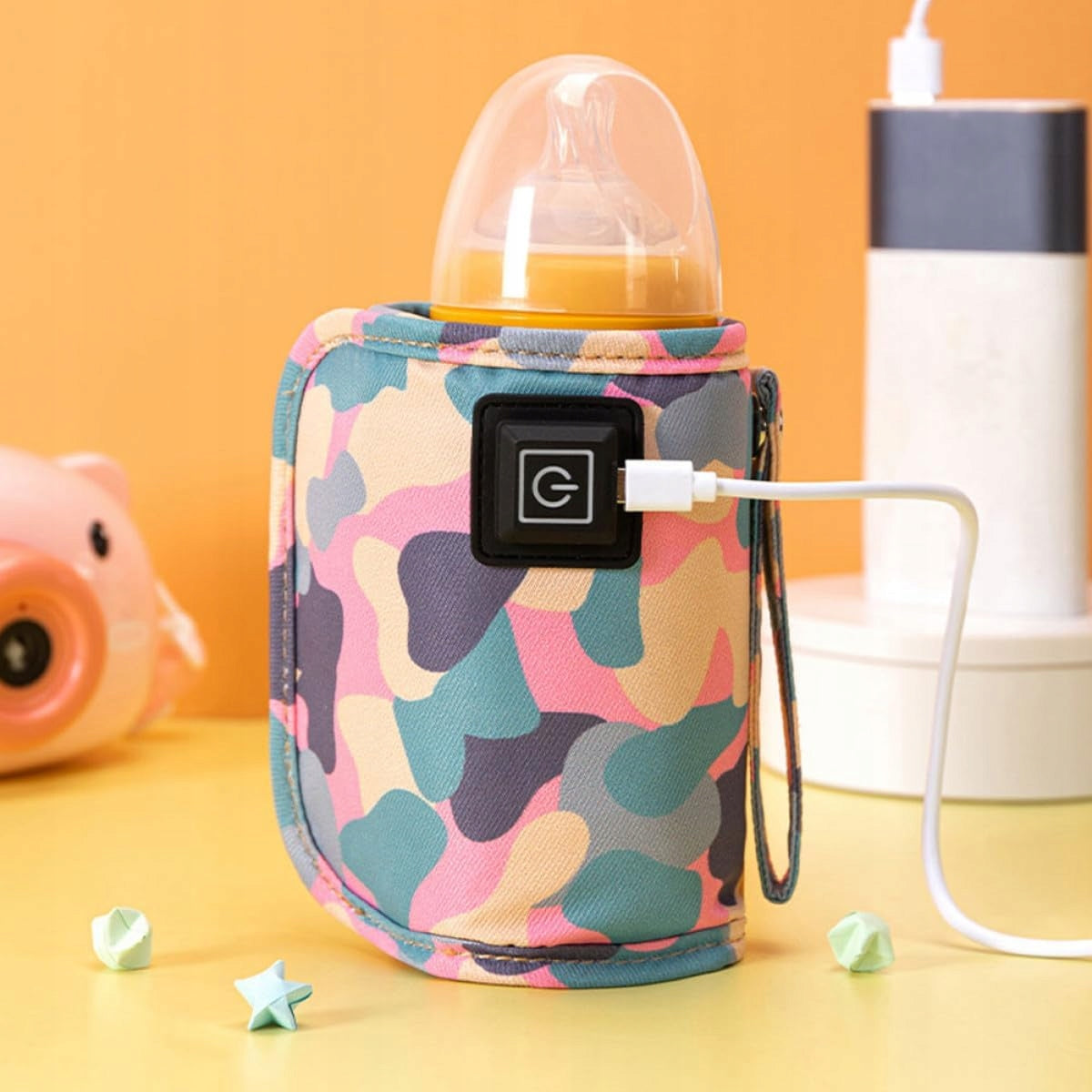 COVER THERMO BOTTLE USB PINK PORTABLE BABY CAR
