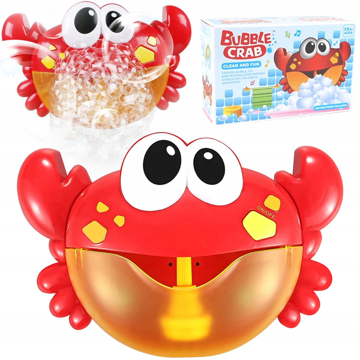 CRAB BATH TOY FOR MAKING FOAM WITH MELODIES