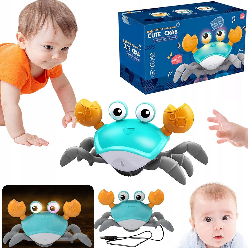 CRAB CRAWLING INTERACTIVE WITH SOUND GREEN ESCAPING WALKING TOY
