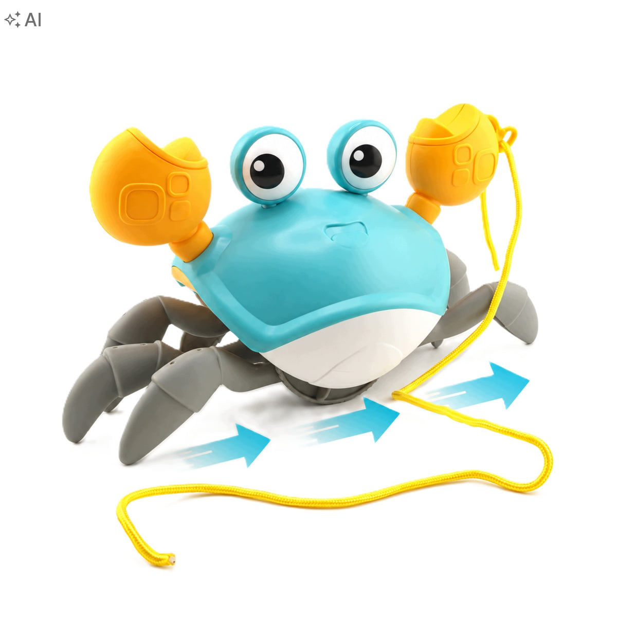 CRAB ESCAPING WIND-UP CRAWLING TOY WALKING WITH STRING Packaging status original