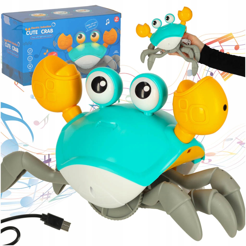 CRAWLING CRAB INTERACTIVE TOY FOR BABY MUSIC LED LEARNING TO WALK