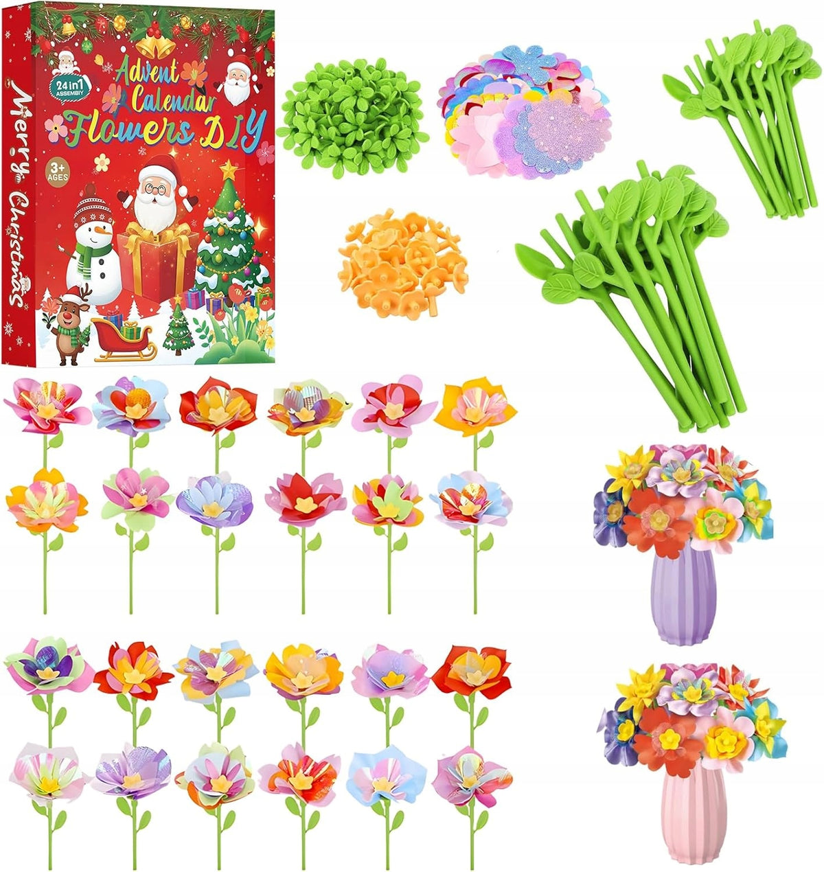 CREATIVE ADVENT CALENDAR DO IT YOURSELF - BLOCKS FLOWERS 24 x FLOWERS 36T Manufacturer code Kalendarz adwentowy „zrób to sam” kwiaty