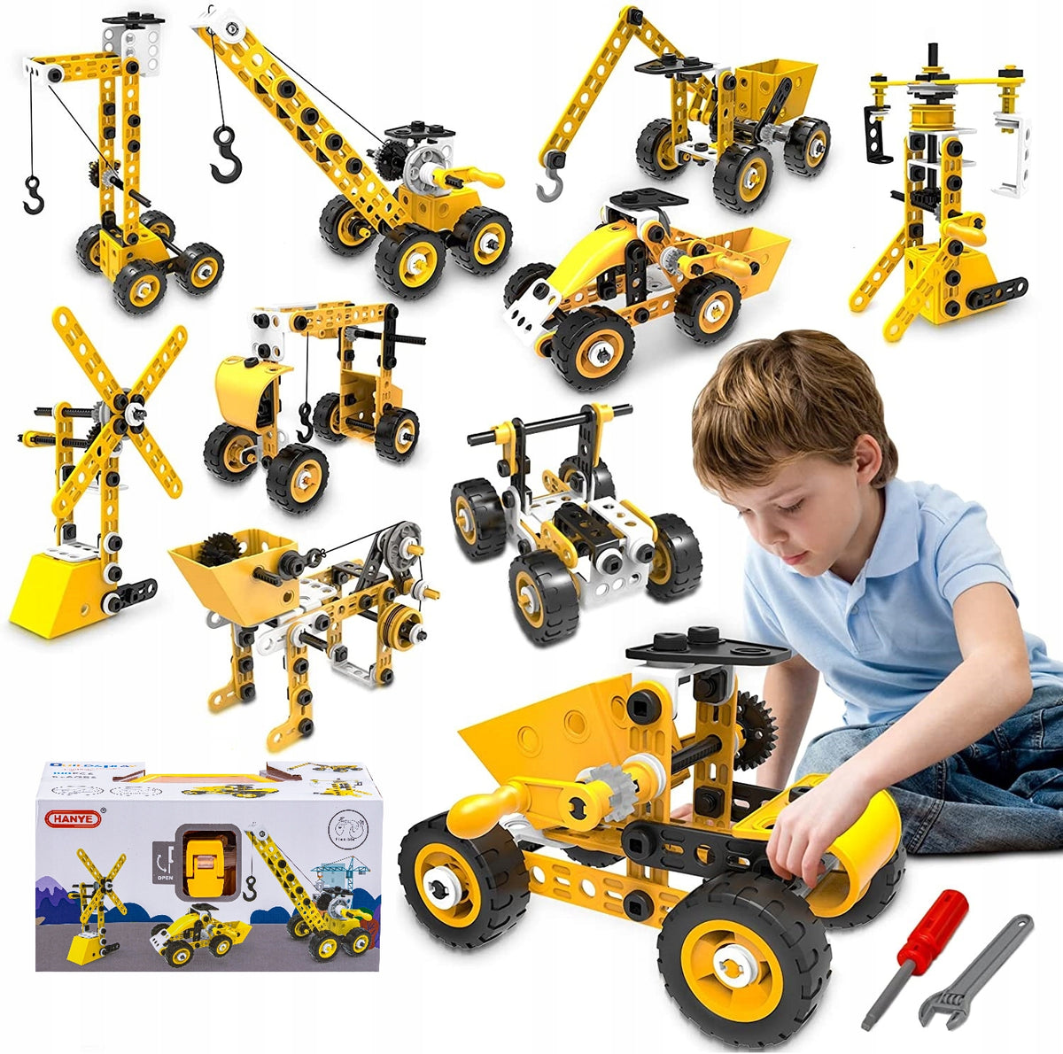 CREATIVE EDUCATIONAL BUILDING BLOCKS VEHICLES BUILDER 8IN1 GIFT