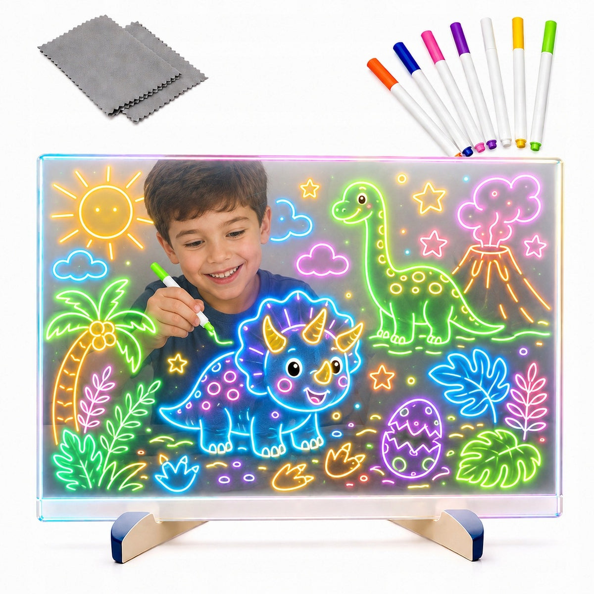 CREATIVE EDUCATIONAL LED DRAWING BOARD FOR KIDS + FREEBIE 7 PENS
