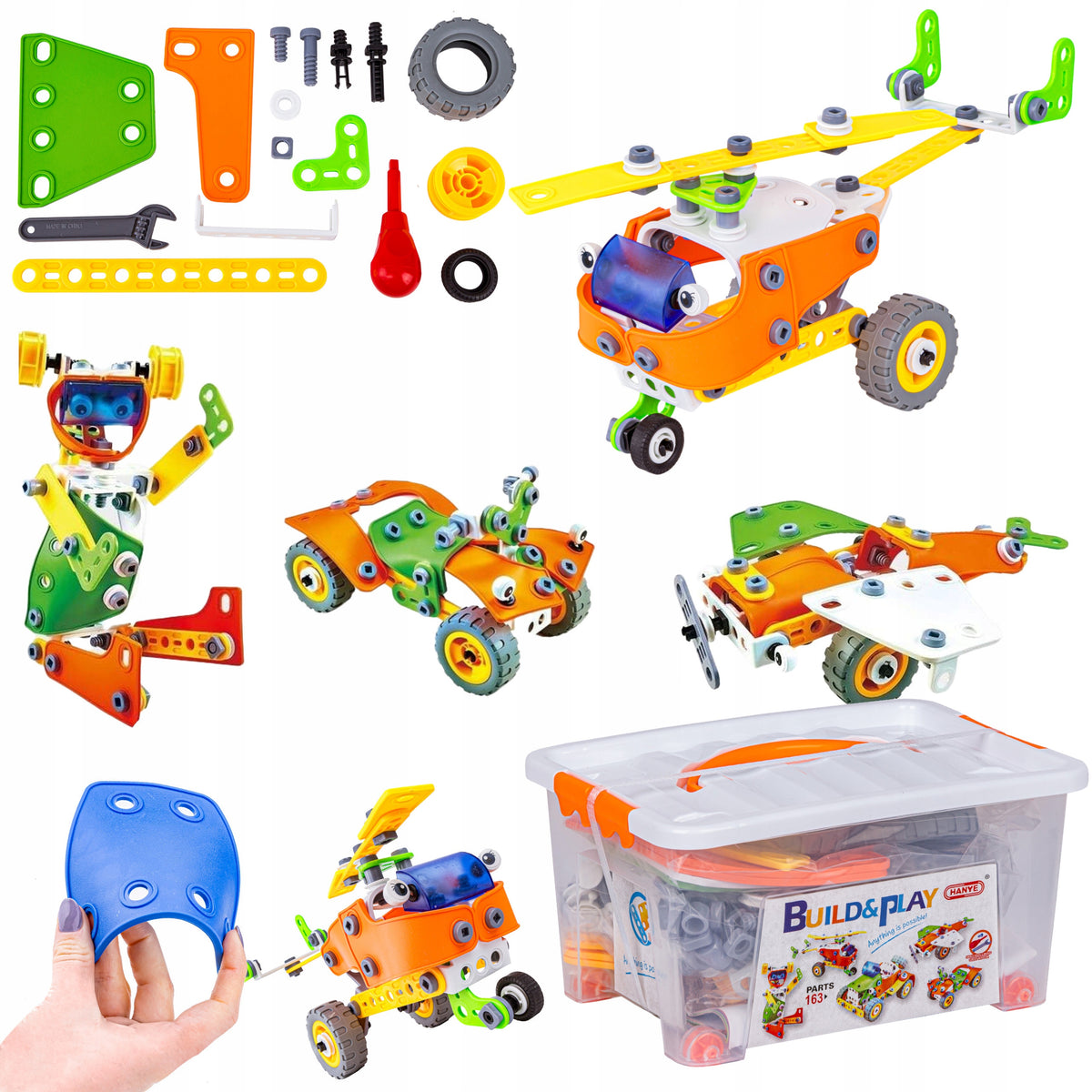 CREATIVE SET Building Blocks for Children to TWIST 5in1 163 el. Brand DK