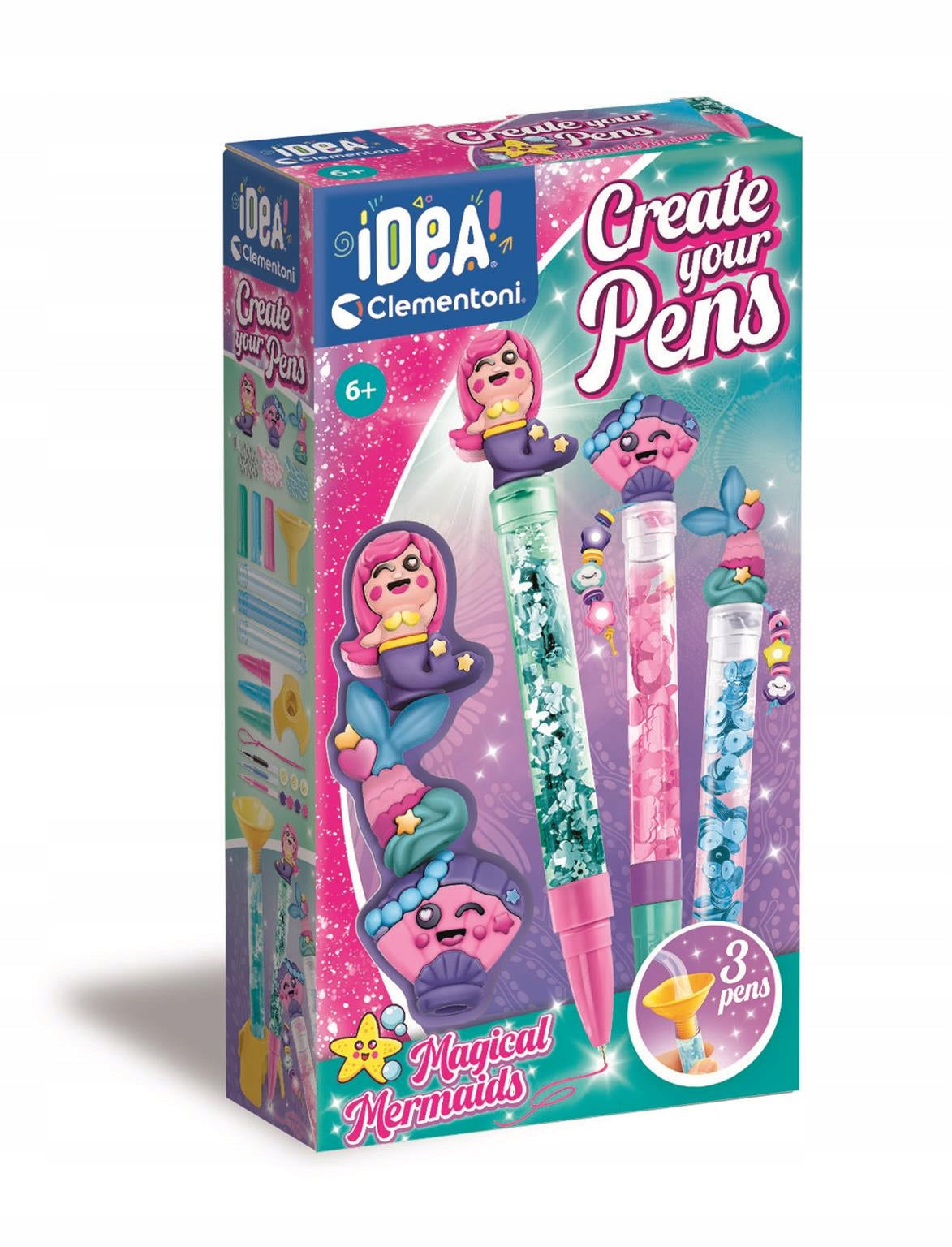 CREATIVE SET MINI PEN FACTORY PEN CREATOR MERMAID CLEMENTONI