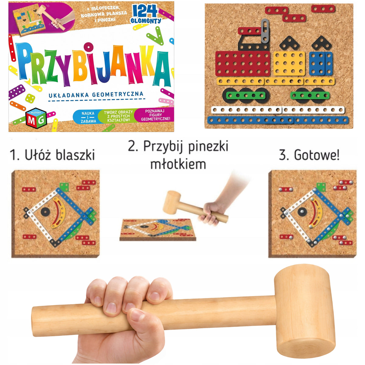 CREATIVE SET for Boy 7 Years Nailer Manufacturer code LOGICZNE UKŁADANKI GEOMETRYCZNA UKŁADANKA