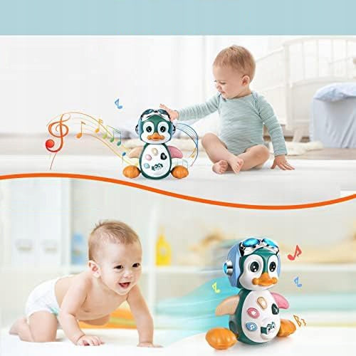 CREEPING Penguin INTERACTIVE WALKING TOY FOR KIDS and LED Packaging status original