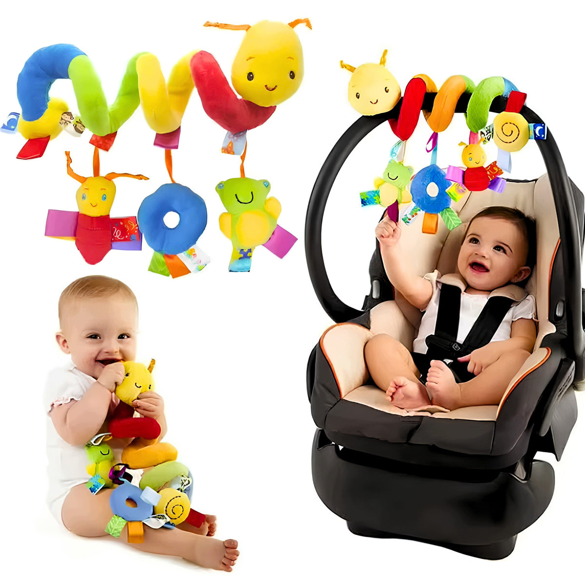 CRIB STROLLER PENDANT SENSORY RATTLE SQUEAKER FOR BABIES