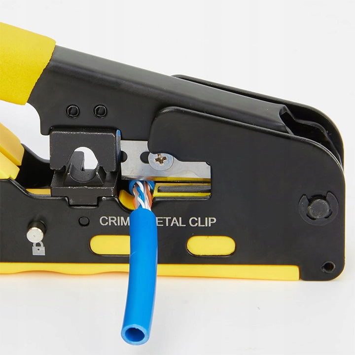 CRIMPING MACHINE FOR THROUGH PLUGS RJ45 CAT.5E CAT.6 CAT.6A CAT.7 PASS THROUGH Manufacturer code ZACISKACZ RJ-45 ZACISKARKA DO WTYKÓW