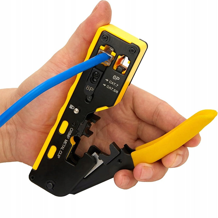 CRIMPING MACHINE FOR THROUGH PLUGS RJ45 CAT.5E CAT.6 CAT.6A CAT.7 PASS THROUGH Packaging status original