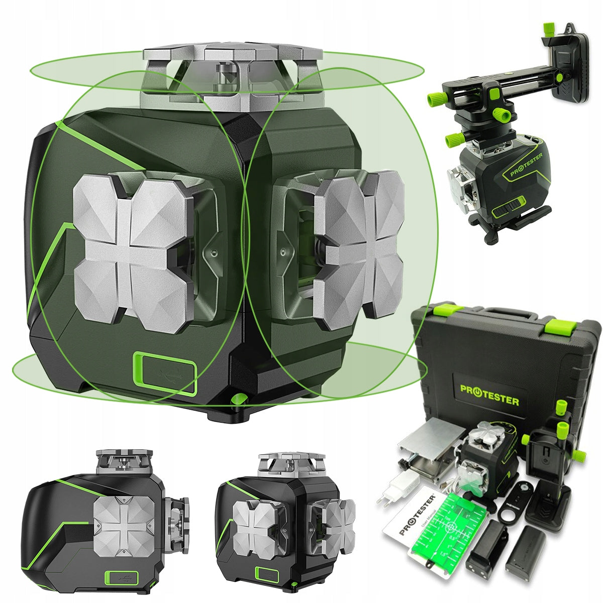 CROSS LASER 16 LINE 4D 360° 45m 0.2mm/m WITH REMOTE CONTROL LASER LEVEL