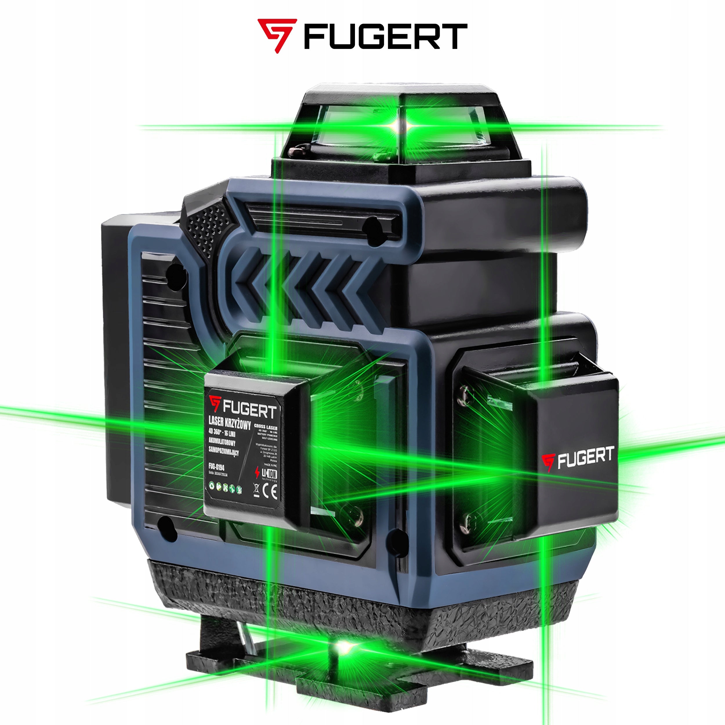 CROSS LASER 360 GREEN PLANE LASER LEVEL 4D 2XAKU TRIPOD Model Laser Krzyżowy Samopoziomujący