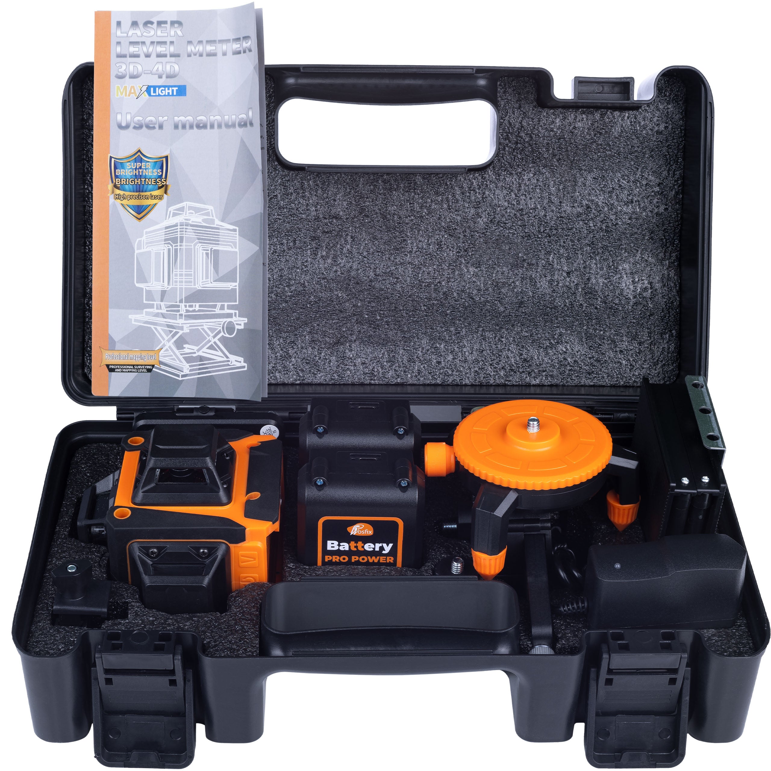 CROSS LASER LEVEL 360 16L DETERMINATION OF BEVELS 2x AKU PLATFORM PILOT Power supply rechargeable battery